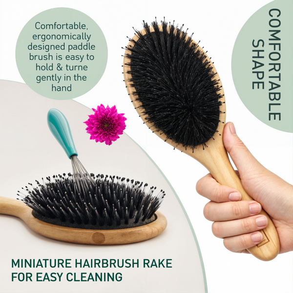 FLORANCE BEAUTY™ BOAR BRISTLE HAIR BRUSH


