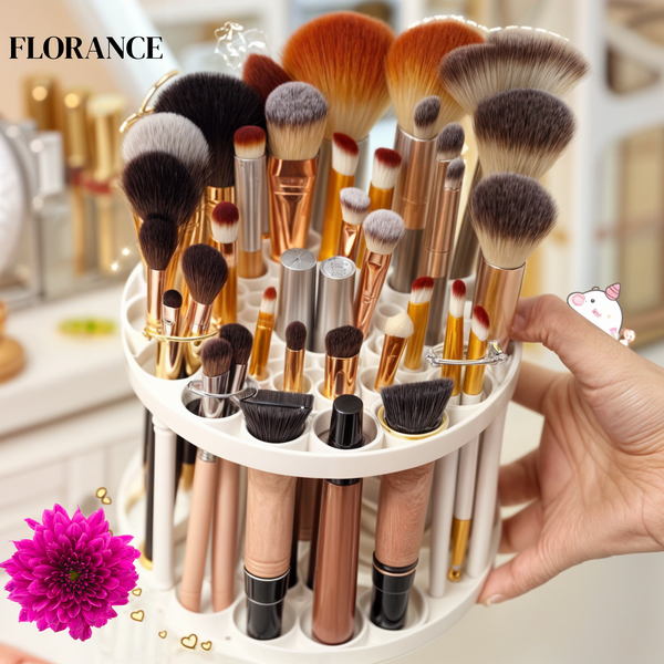 Florance Beauty™ Makeup Brush & Cosmetic Storage Rack
