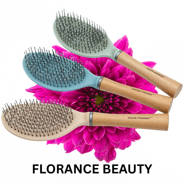 Florance Beauty™ Wooden Handle Hair Brush
