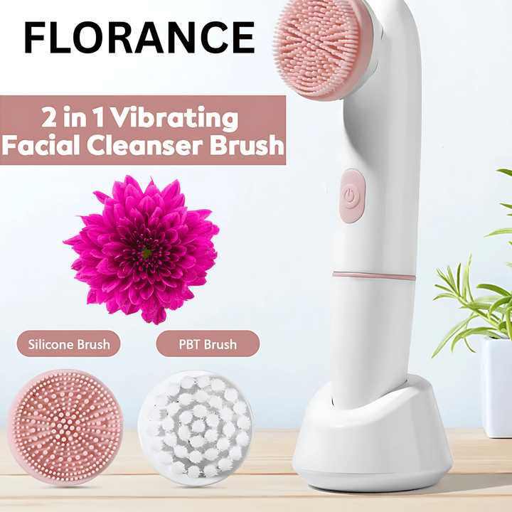 Florance Beauty PureGlow™ 2-in-1 Facial Cleansing Brush
