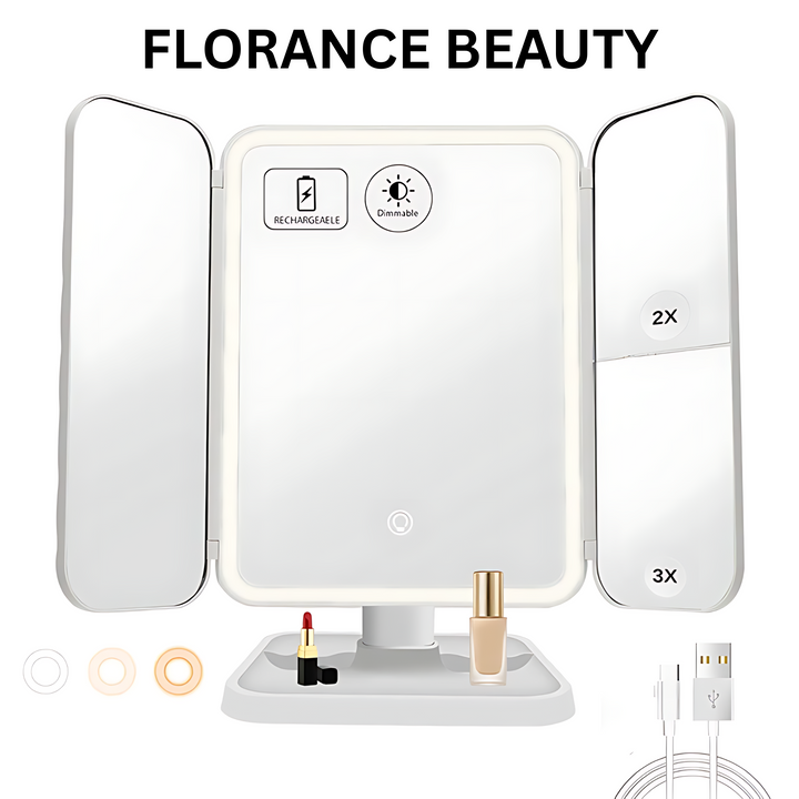 FLORANCE BEAUTY™ LED TRIFOLD MAKEUP MIRROR
