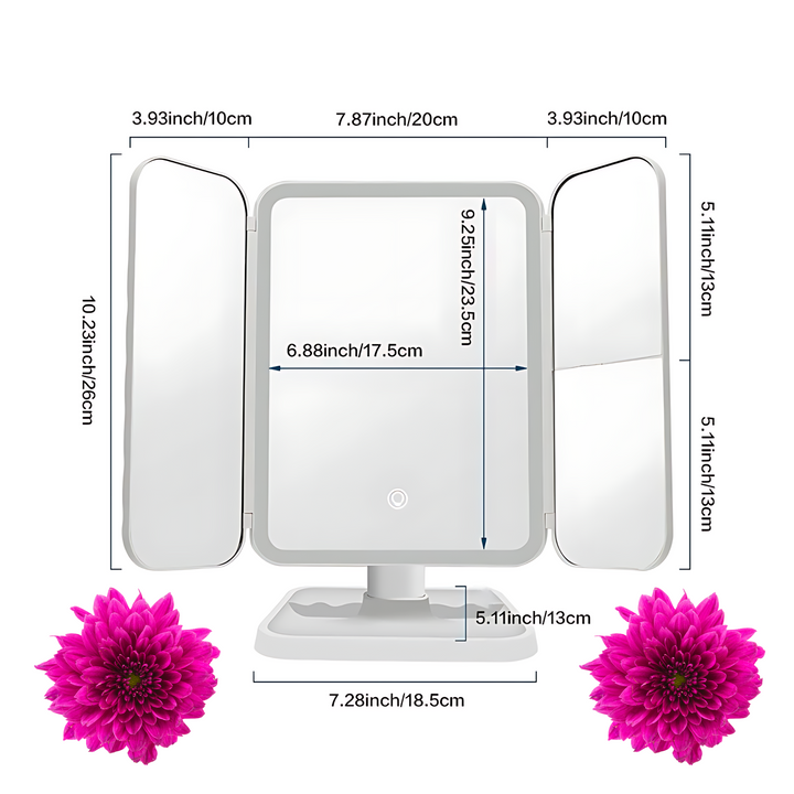 FLORANCE BEAUTY™ LED TRIFOLD MAKEUP MIRROR
