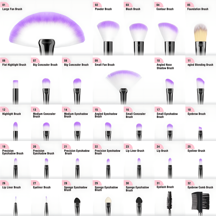 Florance Beauty™ 32-Piece Pro Makeup Brush Set
