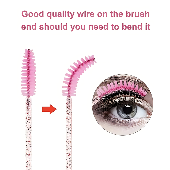 Florance Beauty™ 50PC Crystal Disposable Eyelash & Brow Brushes
