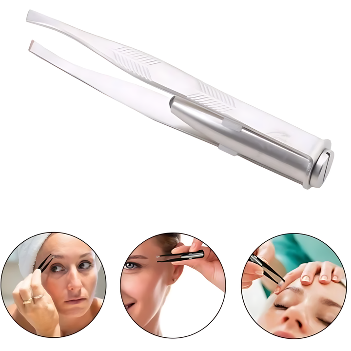 Florance Beauty™ LED Light Stainless Steel Tweezers

