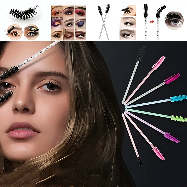 Florance Beauty™ 50PC Crystal Disposable Eyelash & Brow Brushes
