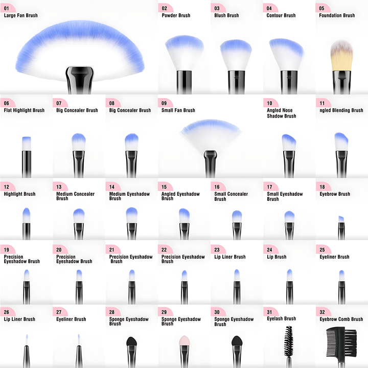 Florance Beauty™ 32-Piece Premium Makeup Brush Set
