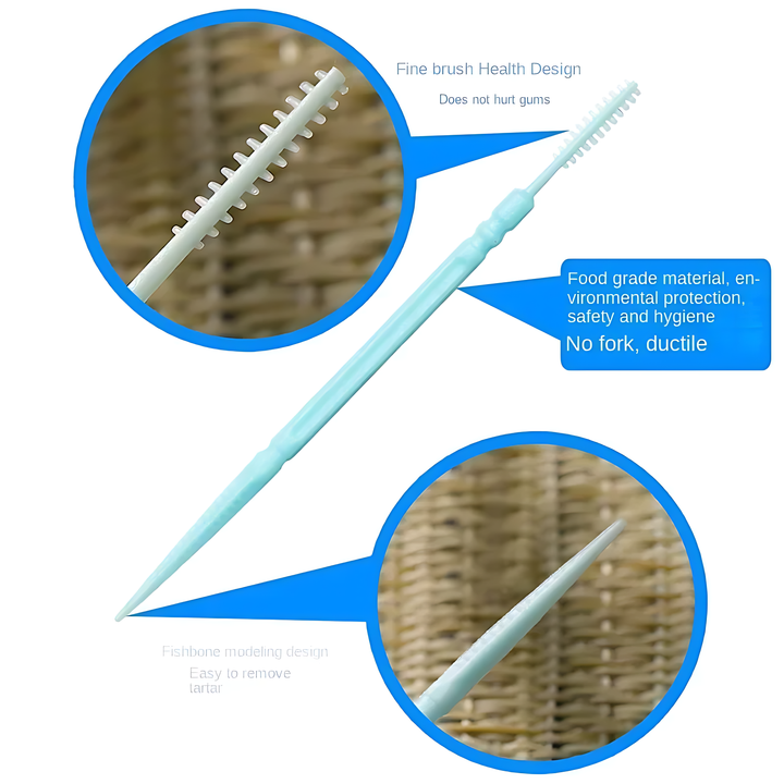 FLORANCE BEAUTY™ 200PC DISPOSABLE DOUBLE-HEADED INTERDENTAL BRUSHES
