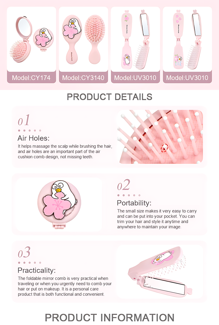 Florance Beauty™ Wooden Handle Hair Brush
