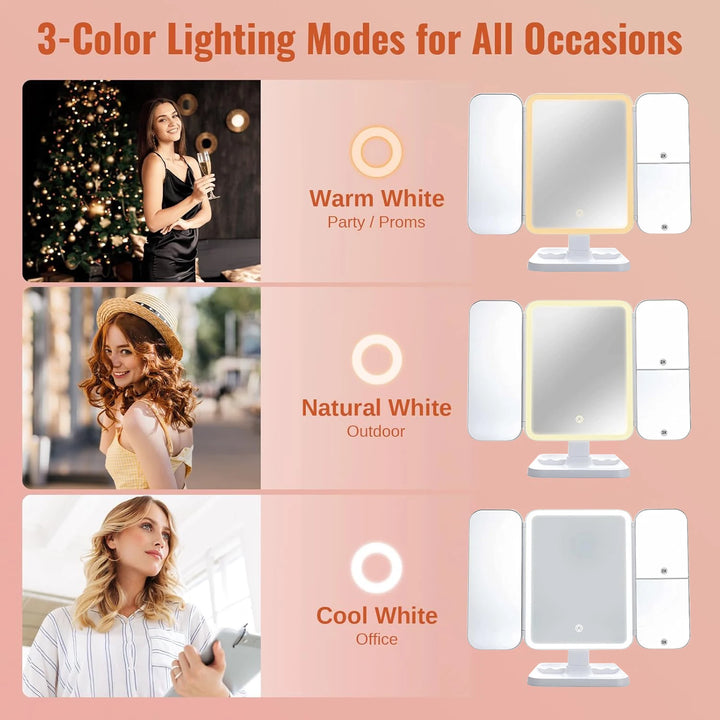 FLORANCE BEAUTY™ LED TRIFOLD MAKEUP MIRROR
